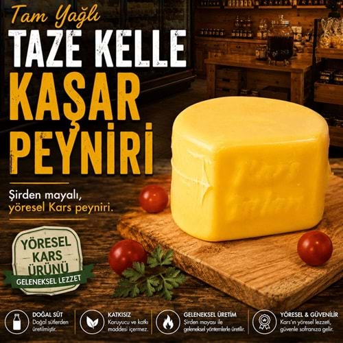 Taze Kelle Kaşar - Vakumlu - 1KG